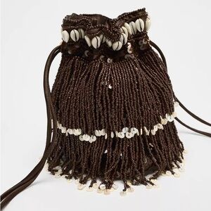 Zara GLITTER SHELL MINI BUCKET BAG